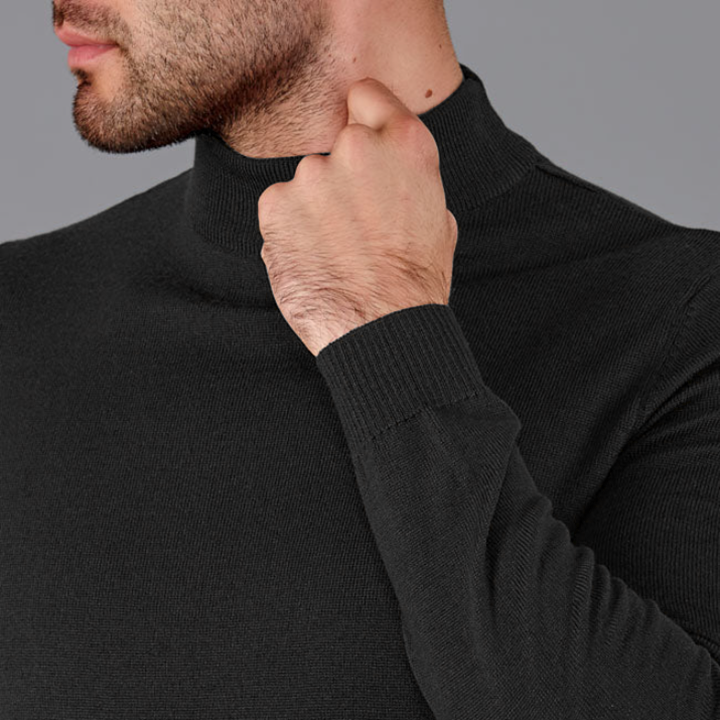 Men's Half Turtleneck Sweater - Casual Knit Pullover Clothing