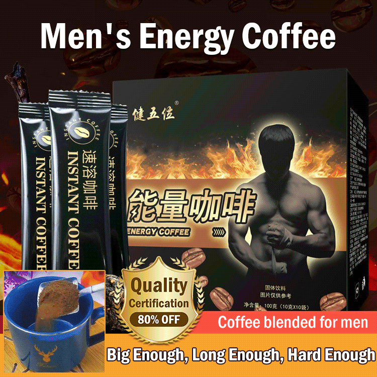 🔥Hot Sale Now-SAVE 50% OFF🔥Men's Energy Coffee-1Box(a total of 10 small packets)🔥Buy 3 Get 2 Free & Free Shipping