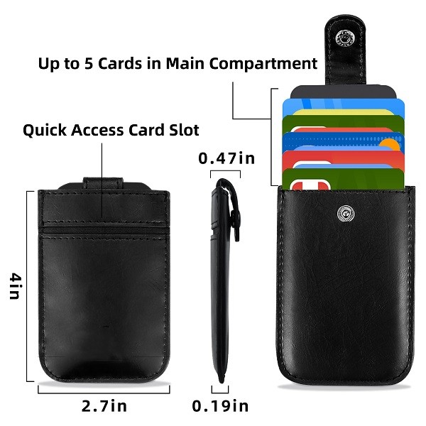 Minimalist Credit Card Holder Wallet with Pull Tabs