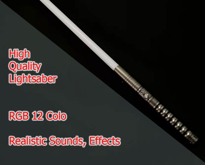 Lightsaber T, Saberforge, Lightsaber hilt with blade, RGB 12 color, aluminium hilt, Removable PC blade,  with USB charging cable, 6 set sound.