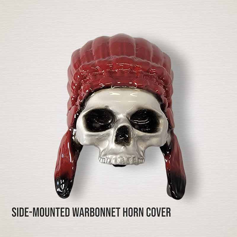 Harley Motorcycle 3D Skull Warbonnet Horn Cover Match Bike Color