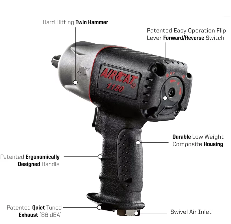 AirCat Pneumatic Tools 1/2-Inch Drive Killer Torque Composite Impact Wrench