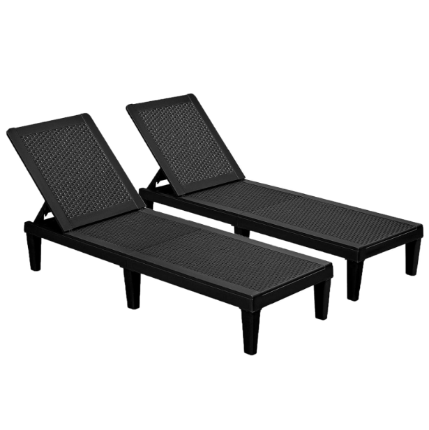 Devoko Outdoor Chaise Lounge Chair Set of 2 for Outside Pool Patio