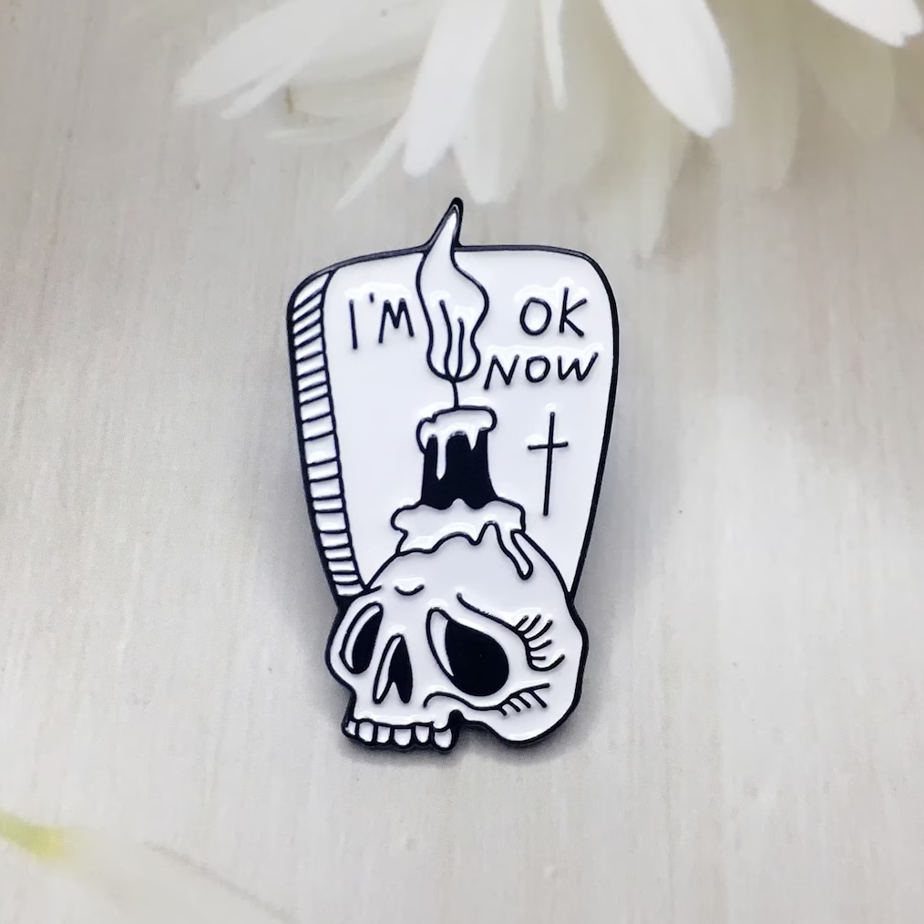 Funny Skull Ghost Pin