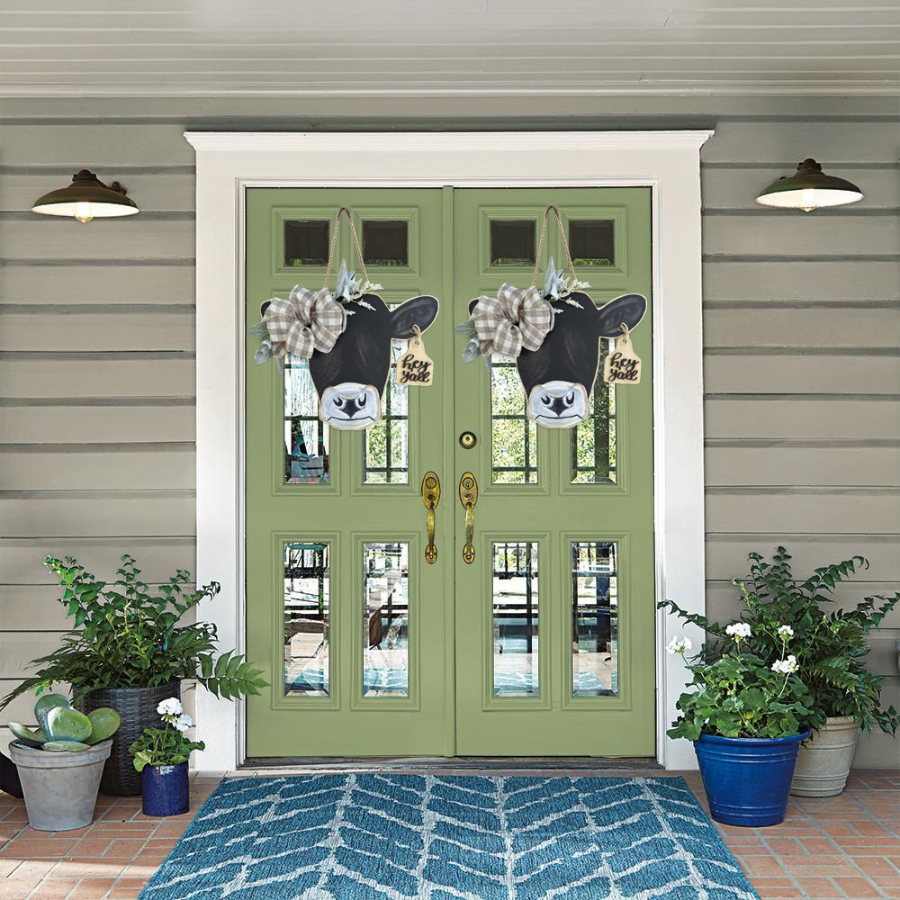🔥Spring Hot Sale🌷Farmhouse Cow Head Welcome Wreath