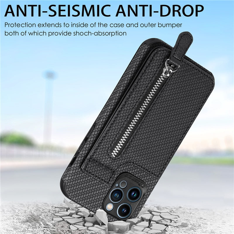Fashion Slim Fit Luxury Leather Cover For iPhone 14 13 11 12 Pro XR XS Max Mini X Plus Wallet Card Slots Shockproof Flip Case