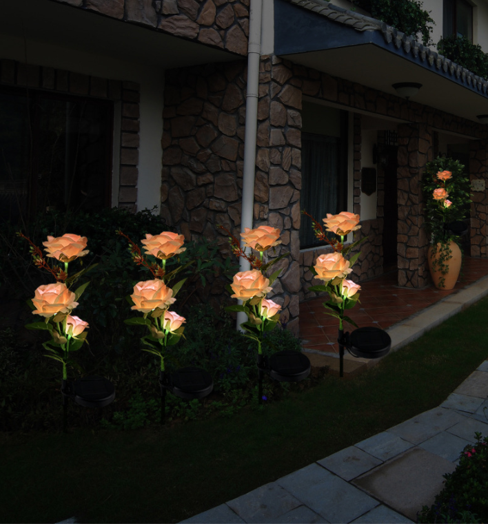 Mother's Day Special 50% OFF-Spring Artificial Rose Solar Garden Stake Lights-BUY 3 FREE SHIPPING