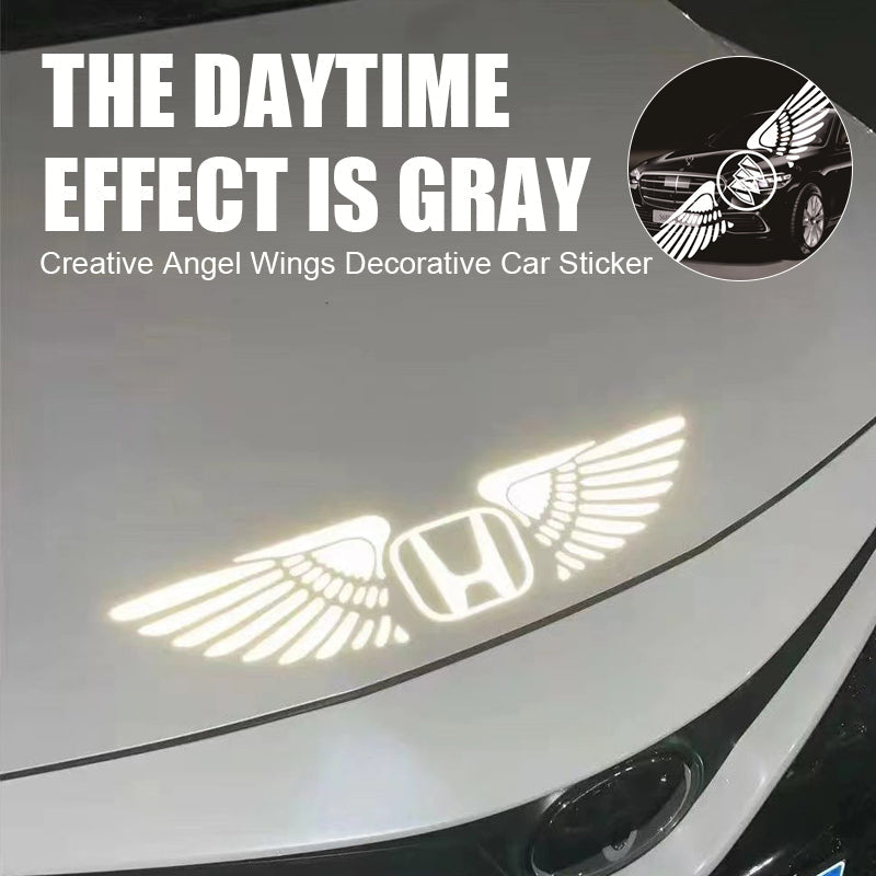 Creative Angel Wings Decorative Night reflective Car Logo Sticker