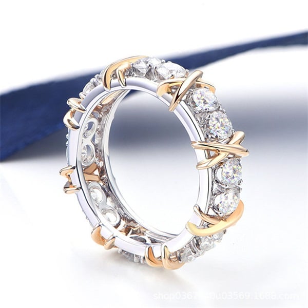 ❤️SUMMER HOT SALE 🌹925 Sterling Silver Cross Full Moissanite Diamond Ring