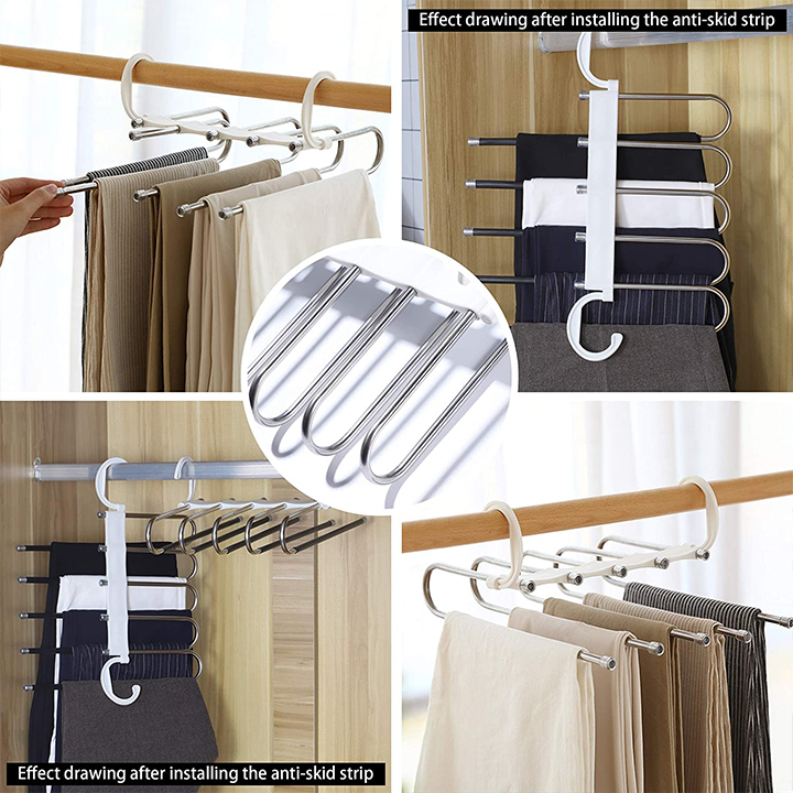 Masrate™ 5 in 1 Multi-Layer Sturdy Aluminum Pants Hangers