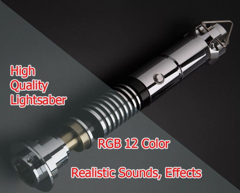 Lightsaber K, Lightsaber hilt with blade, Removable PC blade, Saberforge,  aluminium hilt, RGB 12 color, with USB charging cable, 6 set sound.