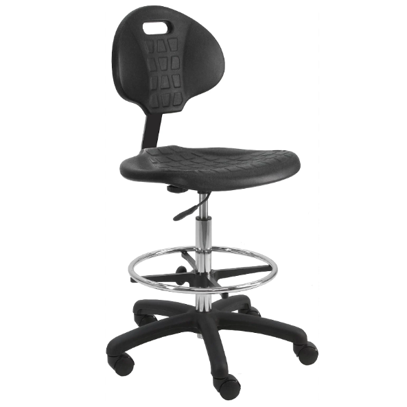 BenchPro Deluxe Polyurethane Chair With 18” Adjustable Footring and Heavy Nylon Base