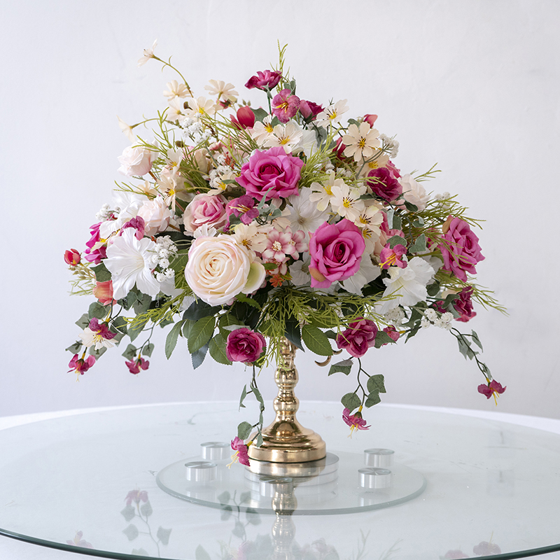 Desktop Decorations Floral Set Wedding Hotel Round Table Fake Silk Flowers