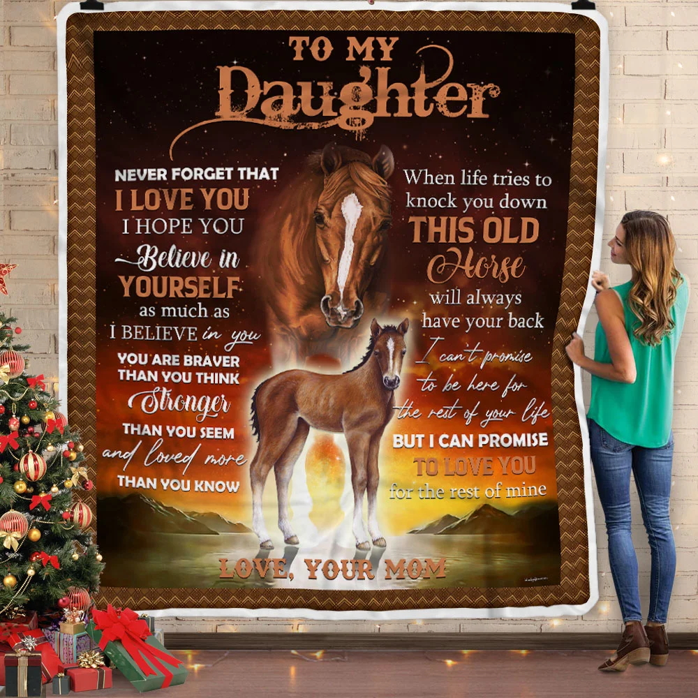 Mom To Daughter, This Old Horse Will Always Have Your Back Sofa Throw Blanket