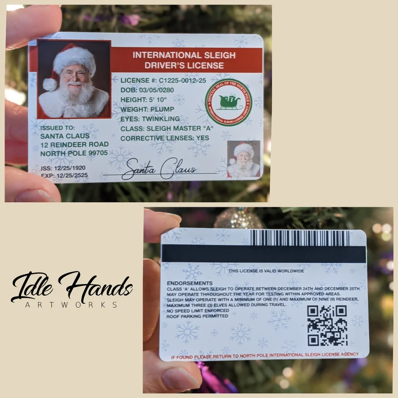 🎁Fun Stocking Stuffer-Santa Driver's License