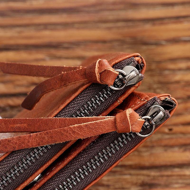 Genuine Leather Multi-Slot Vintage Tassel Wallet