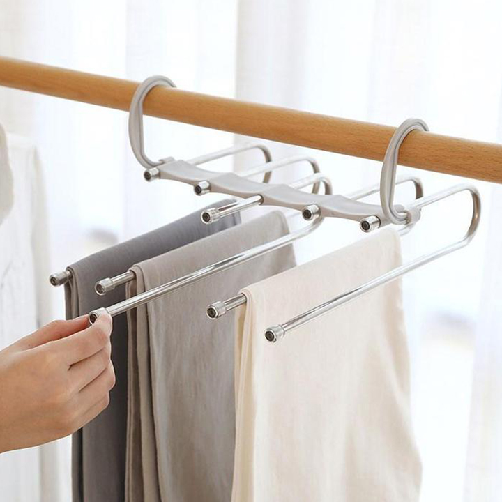 Masrate™ 5 in 1 Multi-Layer Sturdy Aluminum Pants Hangers