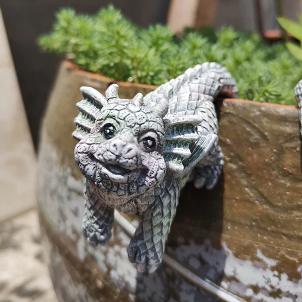 Pot Hugging Dragons--Weatherproof Flower Pot Decoration