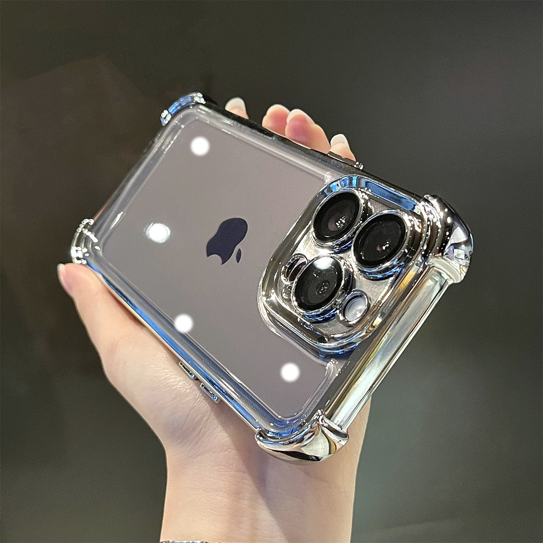 Transparent Airbag Four-Corner Drop-Proof Film With Lens Case Cover for iPhone