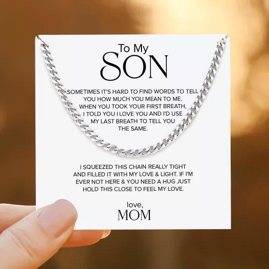To My Son, I Love You Link Chain Necklace