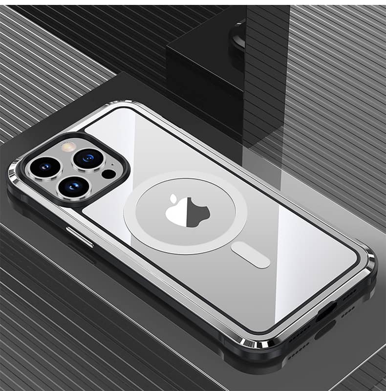 Metal frame Magnetic Attraction Case Cover For iPhone