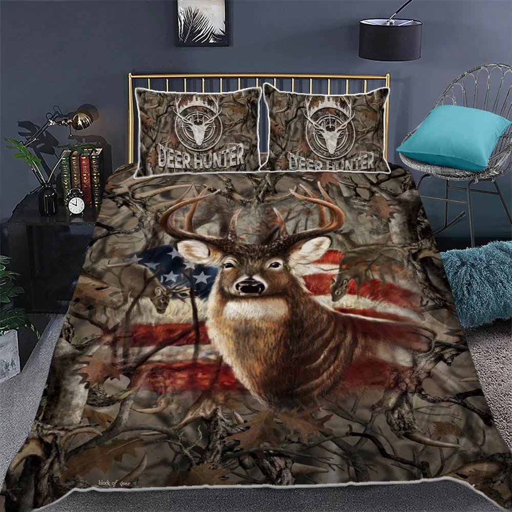 Deer Hunting. Hunter Quilt Bed Set