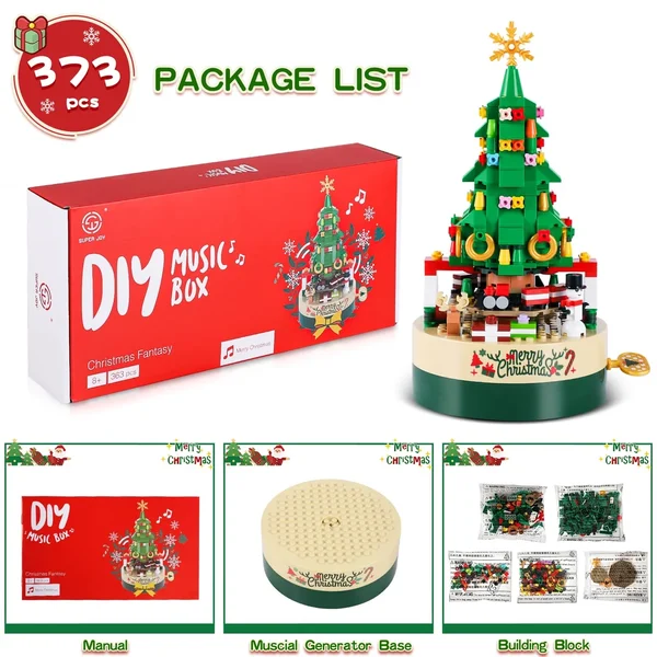 DIY Christmas Tree Brick Music Box