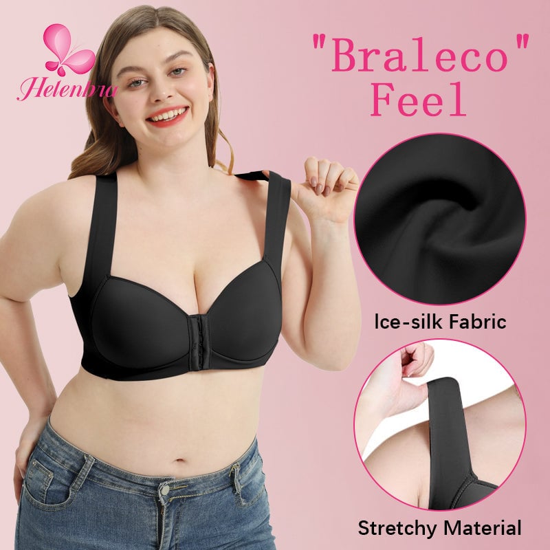 Helen Bra®-SEAMLESS FRONT CLOSURE WIRE-FREE 5D SHAPING PUSH UP COMFORT BRA (BUY 1 GET 2 FREE)-SKIN+BLACK+PINK