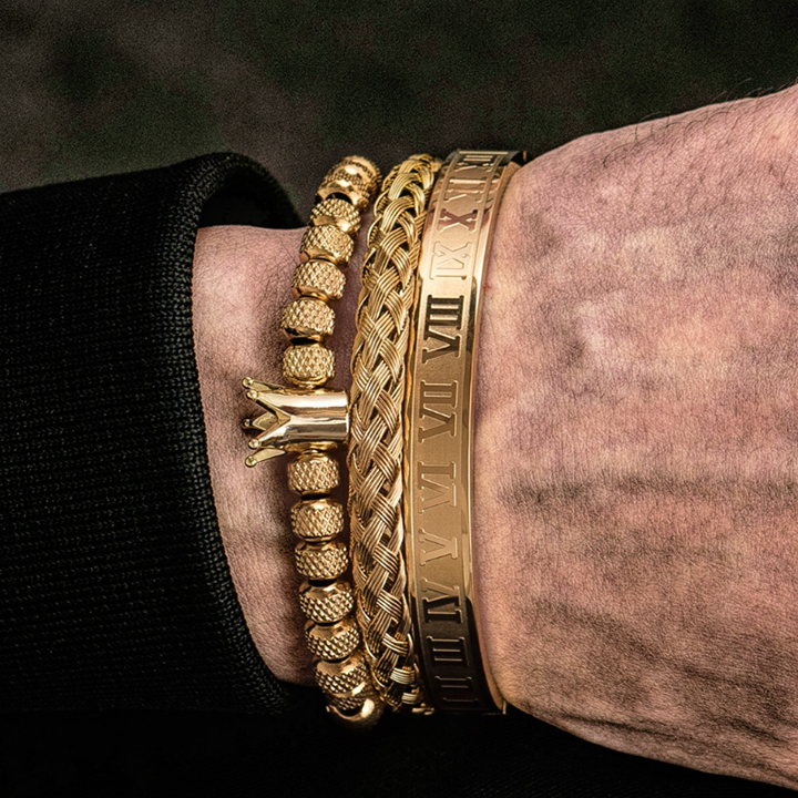 Luxury Roman Royal Charm Crown Bracelet Set