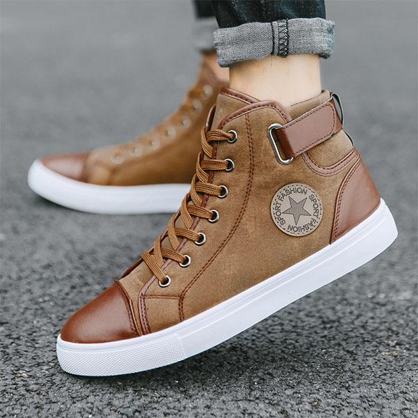 Chicinskates Men's Fashion High Top Colorblocking Sneakers