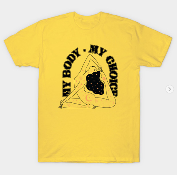 My Body My Choice Celestial Woman T-Shirt Yellow