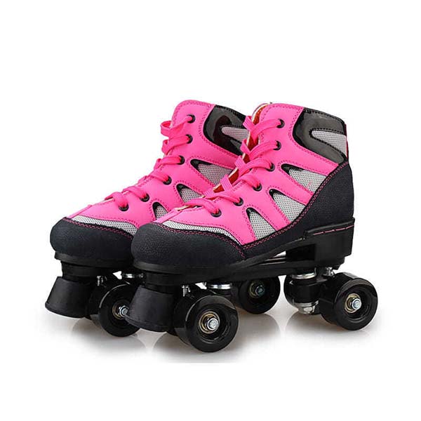 Chicinskates Pinkadult Double-Row Four-Wheel Flash Roller Skates