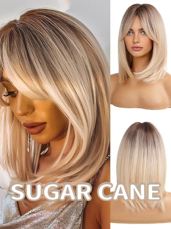 Layer Blended Curtain Bangs Wig