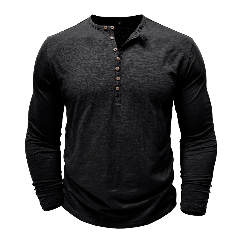 Cotton Long Sleeve Henley