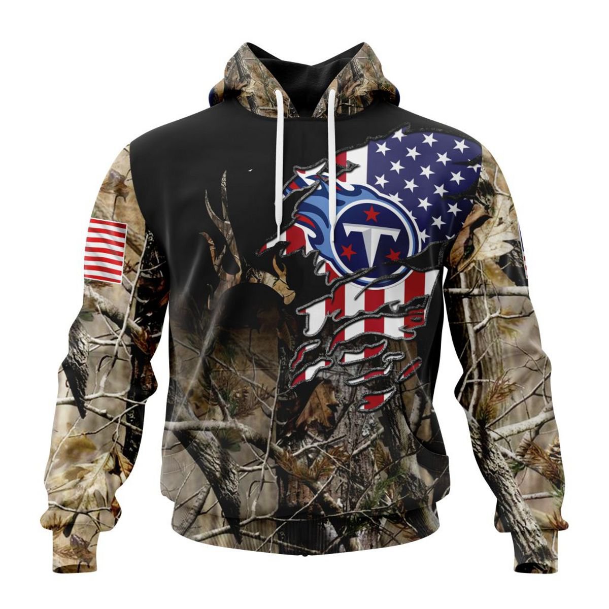 TENNESSEE TITANS 3D HOODIE CAMO REALTREE HUNTING