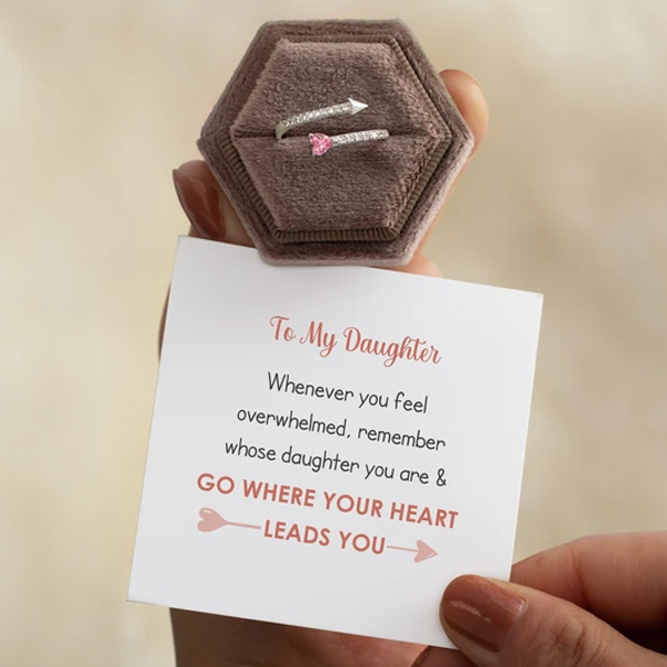 TO MY DAUGHTER ARROW & HEART RING