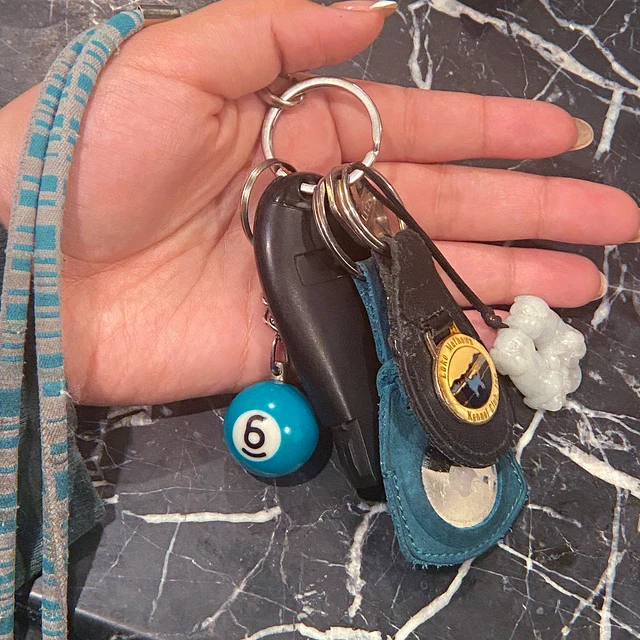 Billiard Pool Ball Assorted Color Keyring