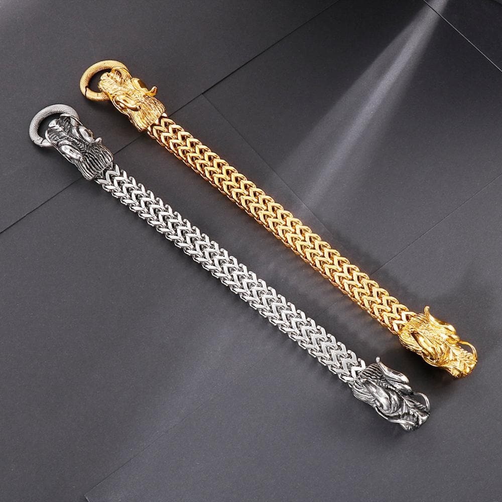 RETRO SILVER/GOLD DRAGON -BRACELET