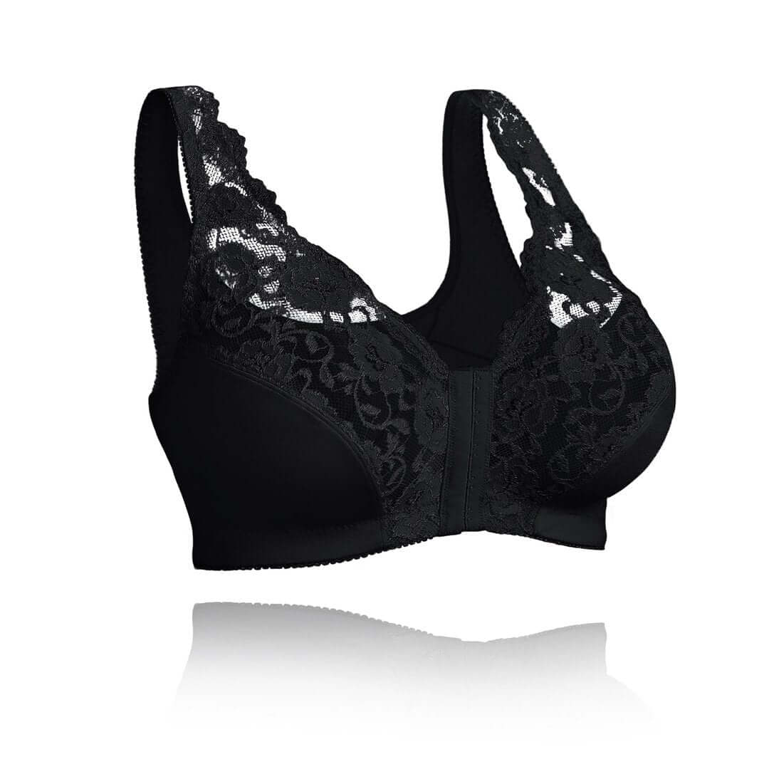 LB Full Coverage Front hooks Wireless Lace Bra - 5