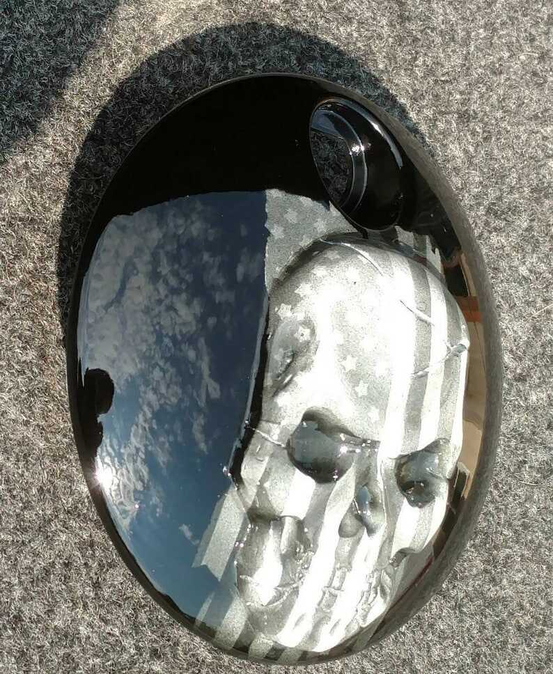 Harley Davidson Harley-Davidson Touring Fuel Door With A Skull And American Flag