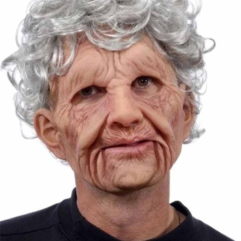 Granny Halloween Realistic Old Man Mask