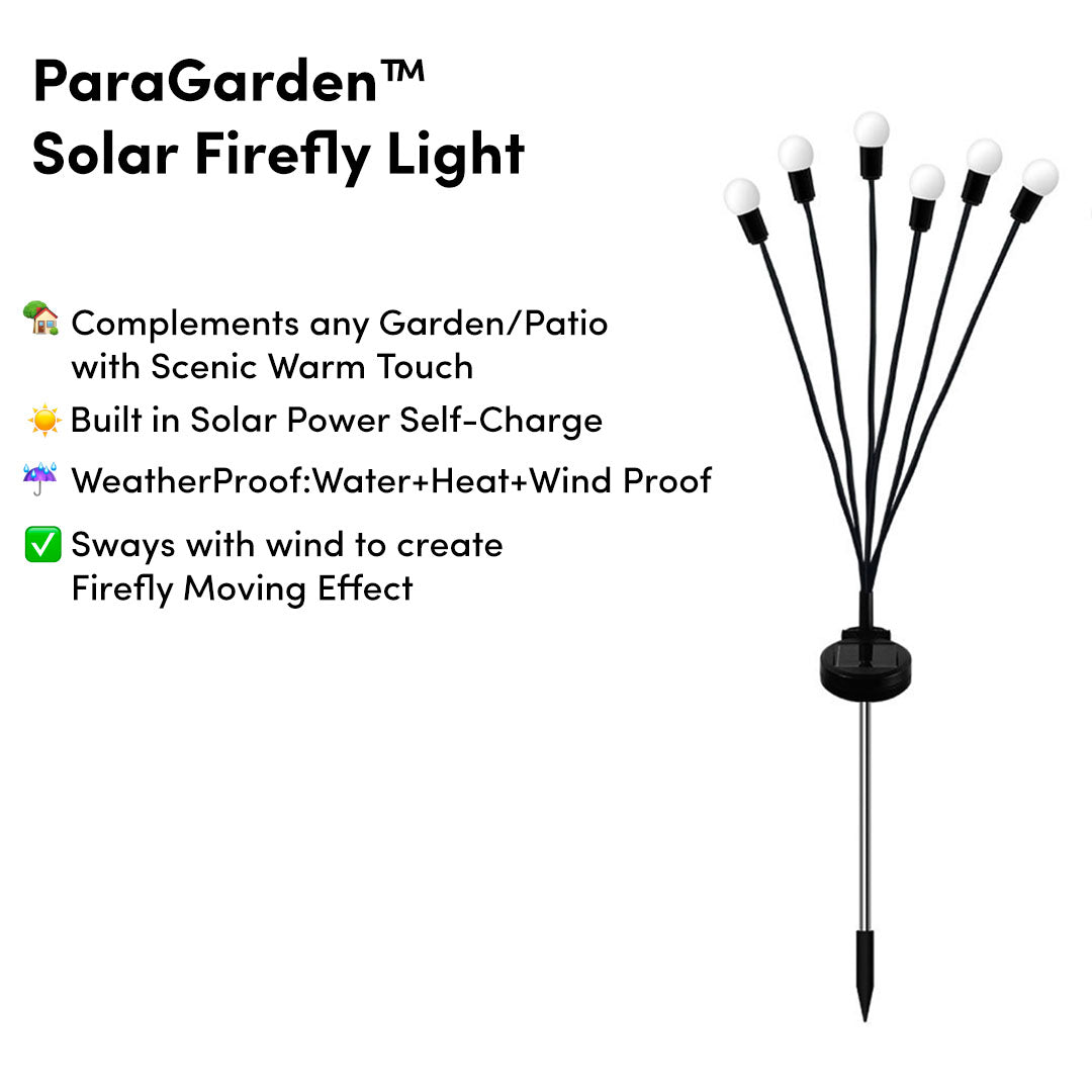 Belle's ParaGarden™ Solar Firefly Light with Auto Power ON/OFF Winterproof