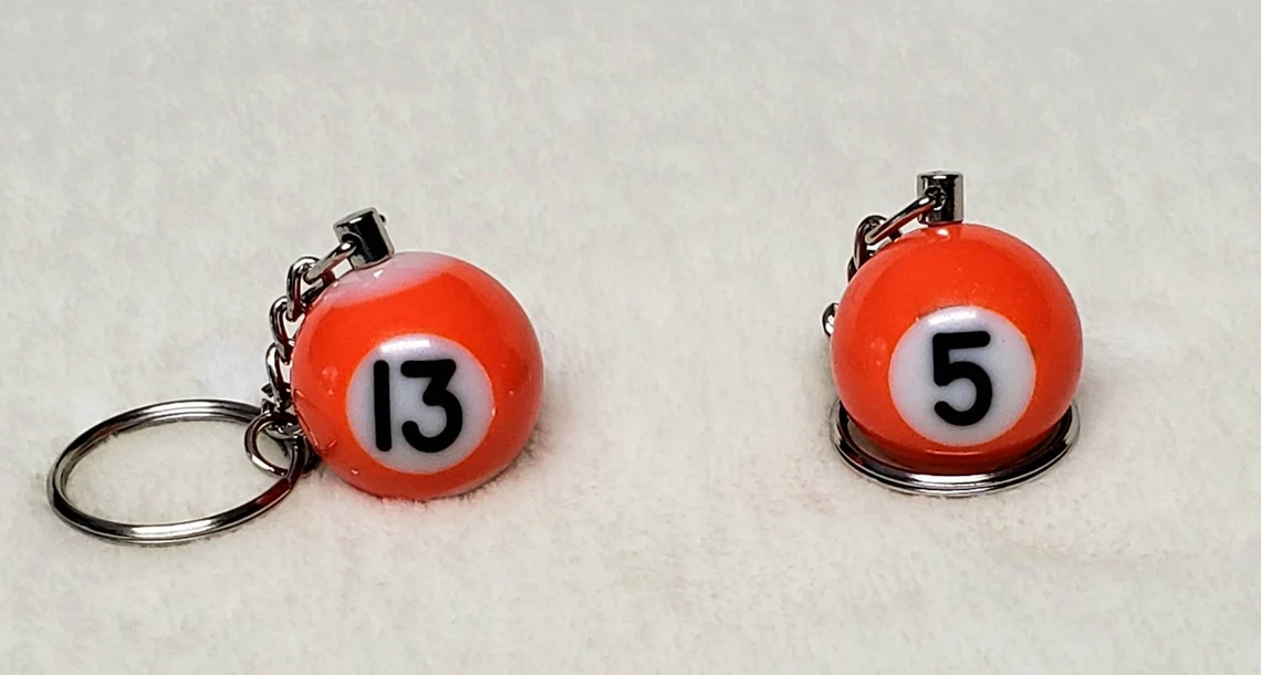 Billiard Pool Ball Assorted Color Keyring