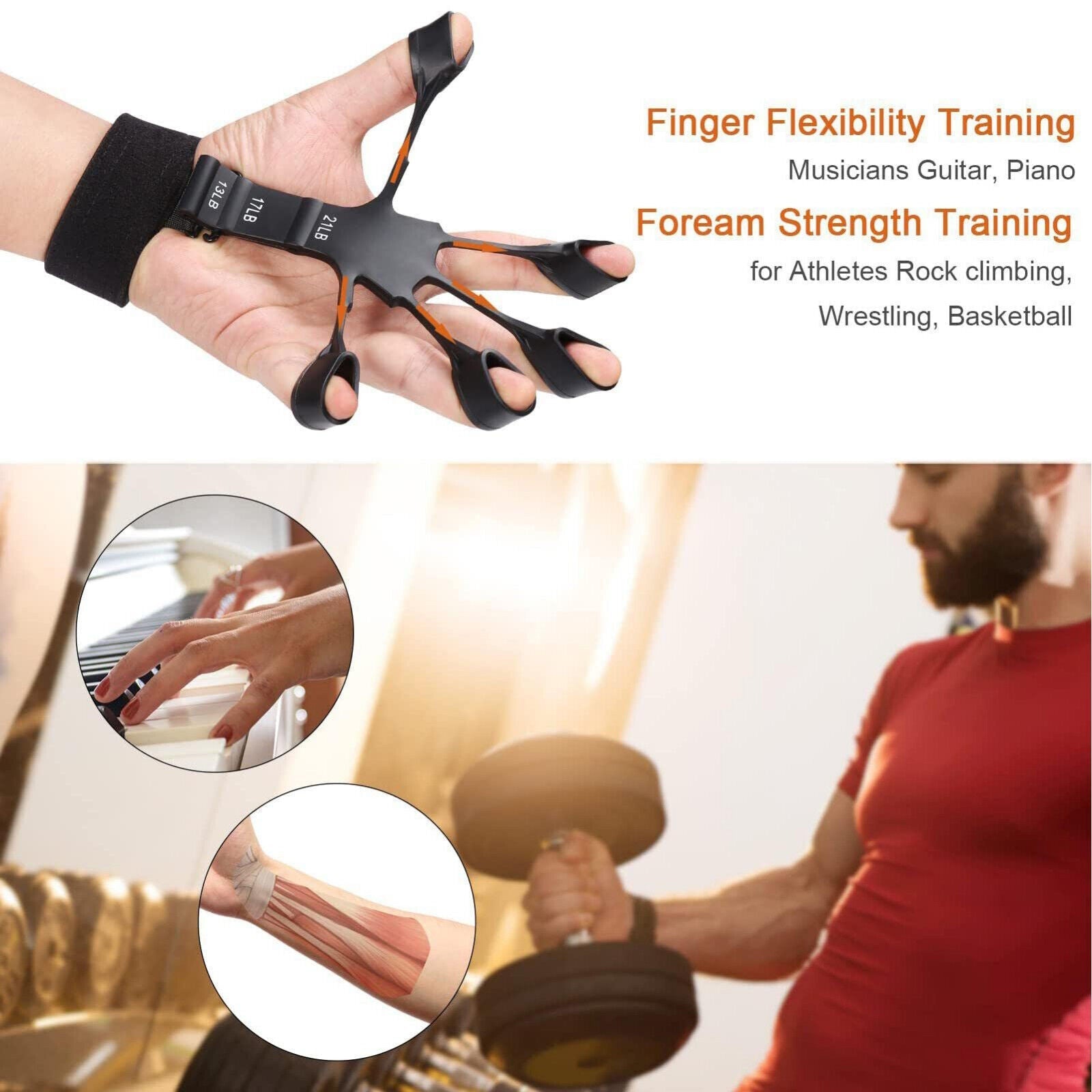 6 Resistant Level Finger Exerciser