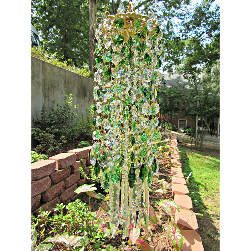 Green Aurora Crystal Wind Chimes