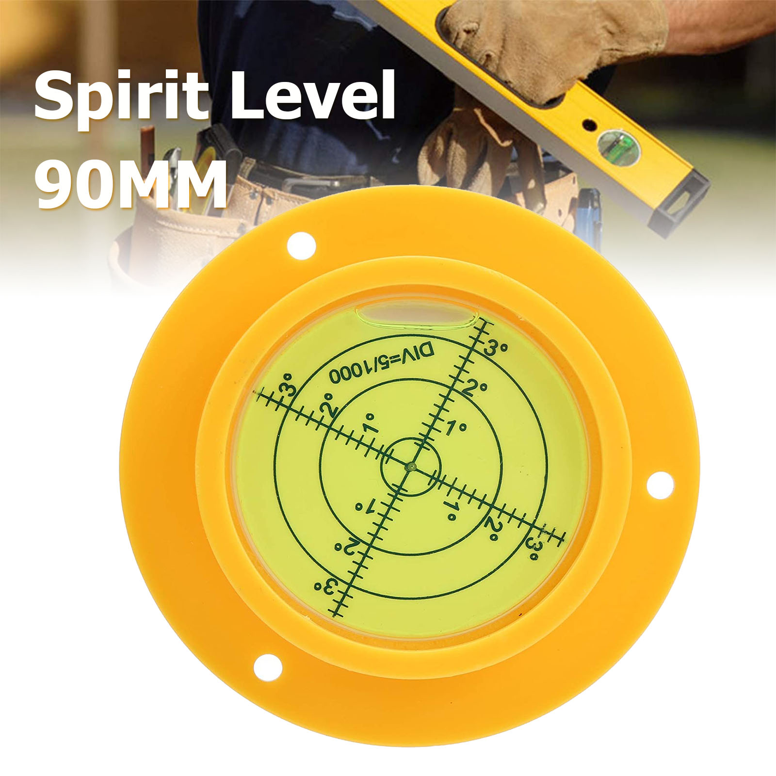 Spirit Level Bubble Green Angle Clear Mini Round Leveller Bullseye 90mm x 17mm