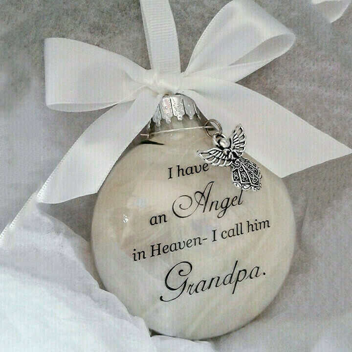 Christmas ornaments feather ball - Angel In Heaven Memorial Ornament.