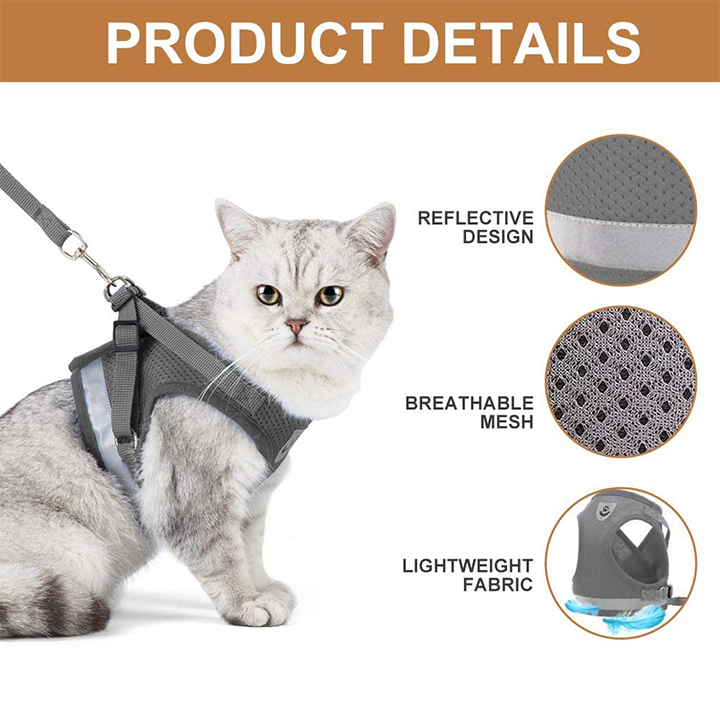 2020 New Adjustable Cute Cat Harness Leash