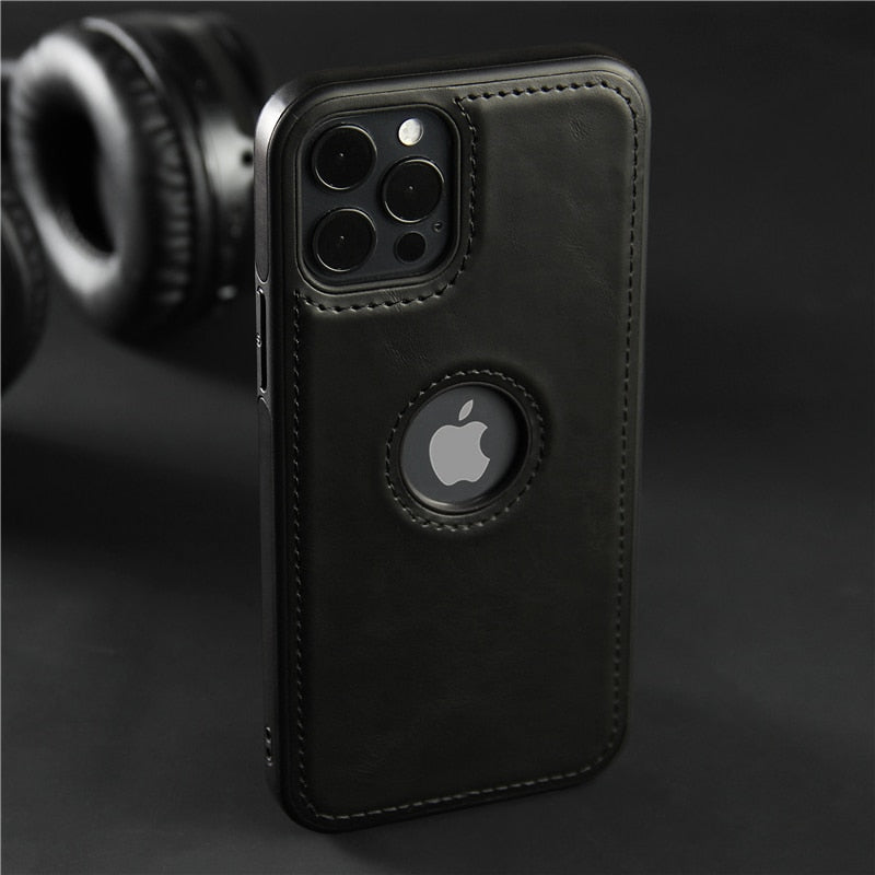 Hand stitched leather case for iPhone