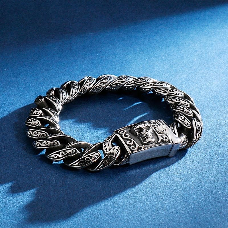 RETRO SILVER SKULL -BRACELET